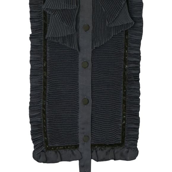 Diane Von Furstenberg DVF Jonquille Pleated High Neck Ruffle Blouse (4) - Picture 4 of 15